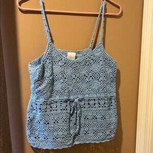 Chic Crochet Camisole in Blue